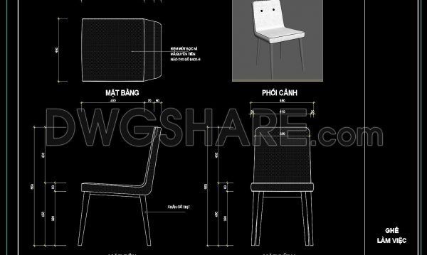 160. Detailed Dining Chair CAD Drawing – Free Download with Dimensions