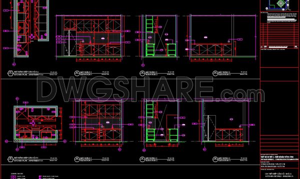 10 months ago
                

                
             608172. Free Download CAD Kitchen Design Drawings – Apartment Floor Plan and Elevations