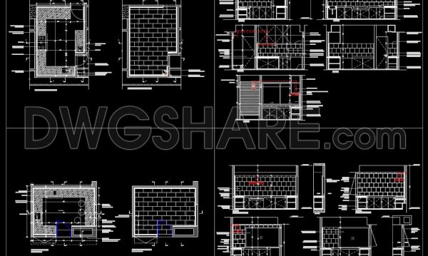179. Free Download CAD Kitchen Design Drawings – Apartment Floor Plan and Elevations
