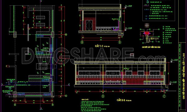 10 months ago
                

                
             598181. CAD Detail Drawing of Kitchen Area – Floor Plan & Section with Equipment System