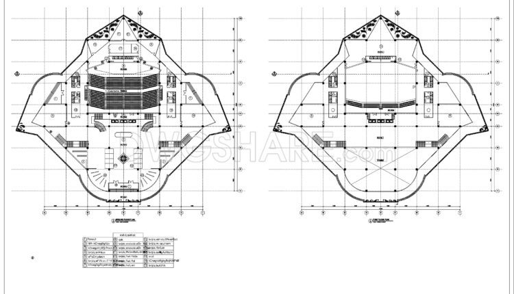 20. Download Free CAD Drawings of Grand Theater Design with 1,300 Seats (2)
