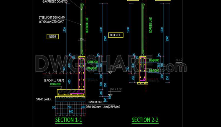 211. Free download cad details for galvanized steel wire mesh fence (1)