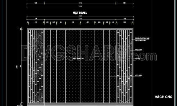 218. Free Download CNC Partition Panel CAD Drawing Detailed Design with Dimensions