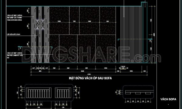 224. Free Download – Living Room Wall Cladding Detail CAD Drawings