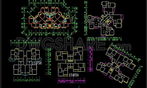 274. Free Download of CAD Drawings for Sample Apartment Floor Plans