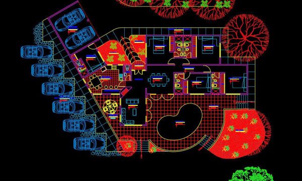 10 months ago
                

                
             488281. Get free CAD architectural floor plans of an upscale 4-bedroom villa