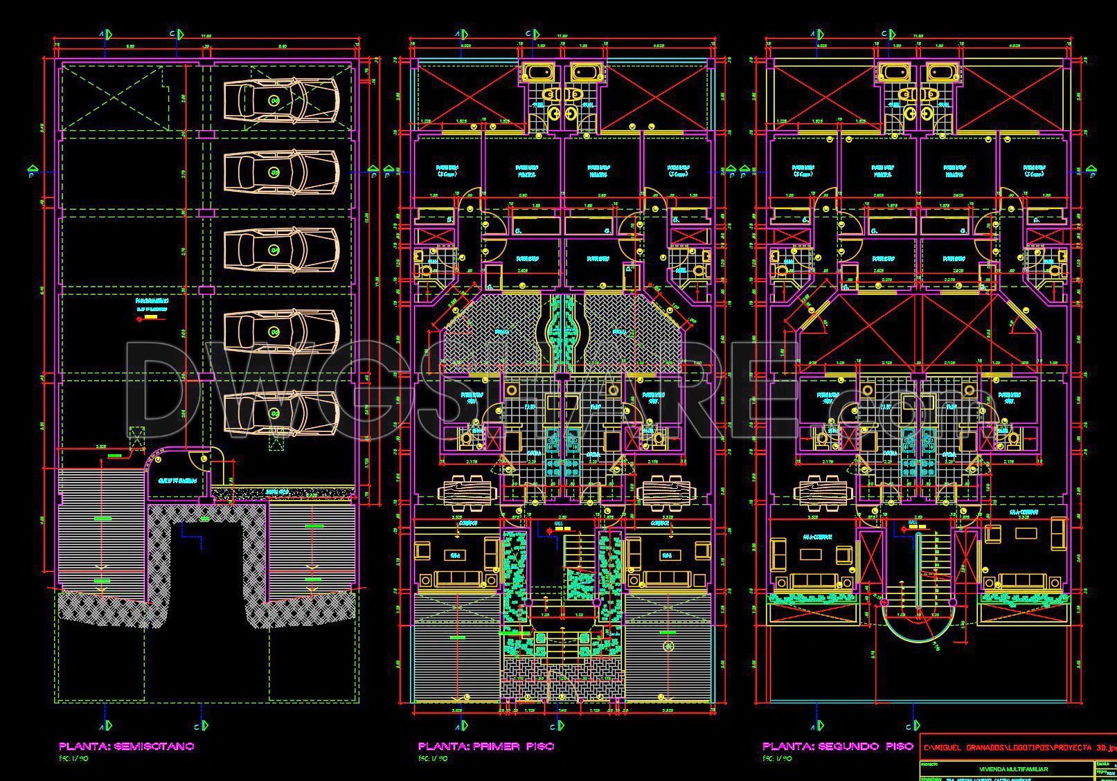 284. Download free AutoCAD DWG floor plan drawings of a residential building (1)
