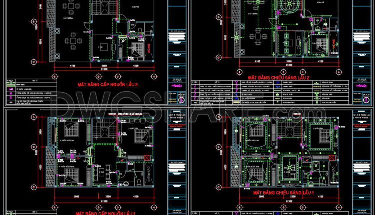 302. Free download electrical and internet cad drawings for 3-storey house (4)