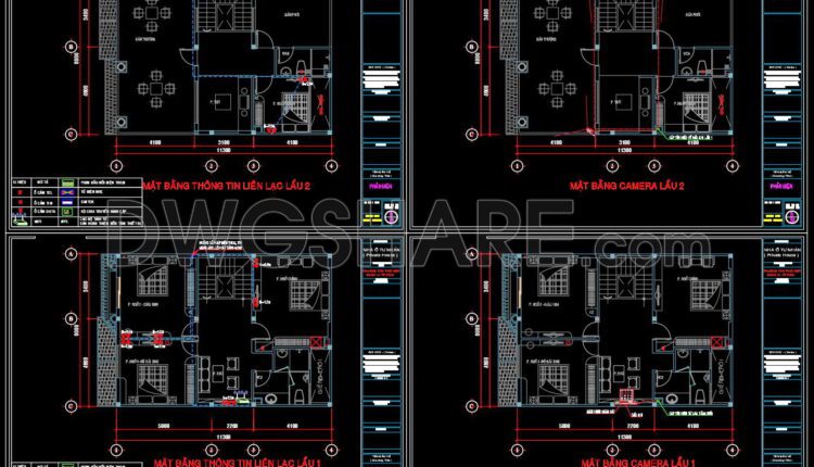 302. Free download electrical and internet cad drawings for 3-storey house (2)