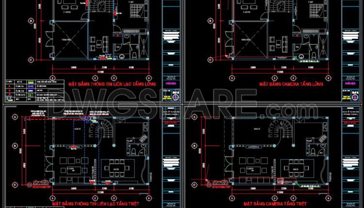 302. Free download electrical and internet cad drawings for 3-storey house (1)