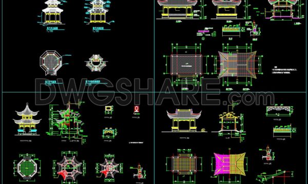 11 months ago
                

                
             1,58032. Download CAD Drawing of Pavilion – Oriental Style Gazebo (DWG File)