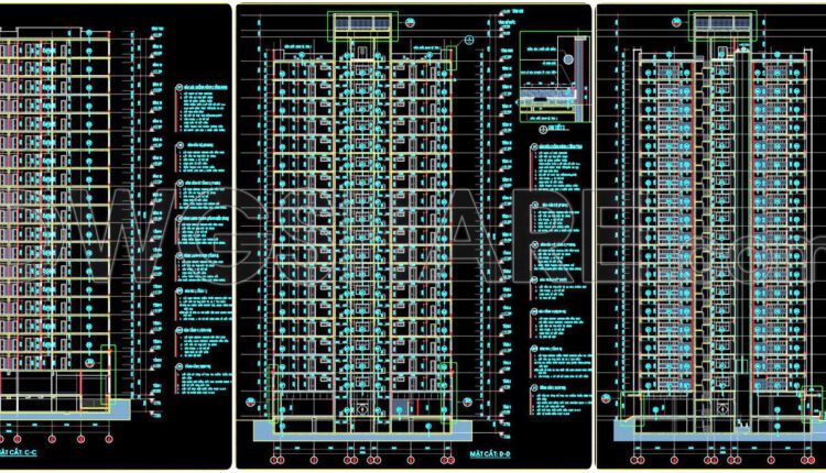 36. Download 19-storey Residential Apartment Building Architectural Cad ...