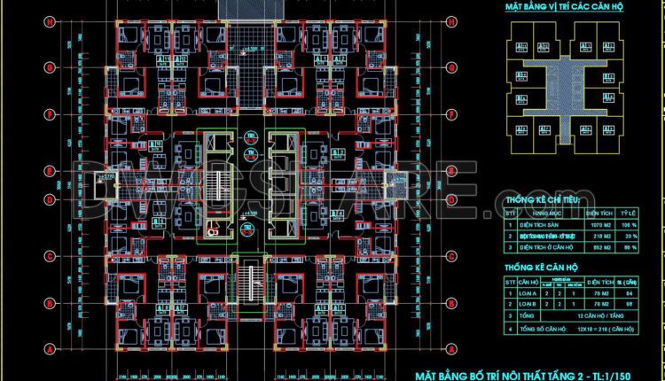36. Free Download Apartment Building Typical Floor Interior Layout - 12 Units Per Floor Condo