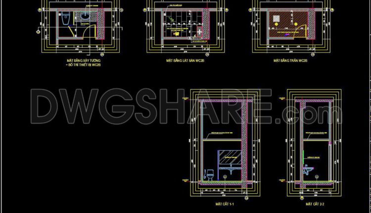 409. Download Free CAD Blocks – Public Toilet and Washroom Details (2)