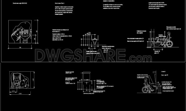 421. Compliant Accessible Restroom CAD Drawing – Free DWG Download