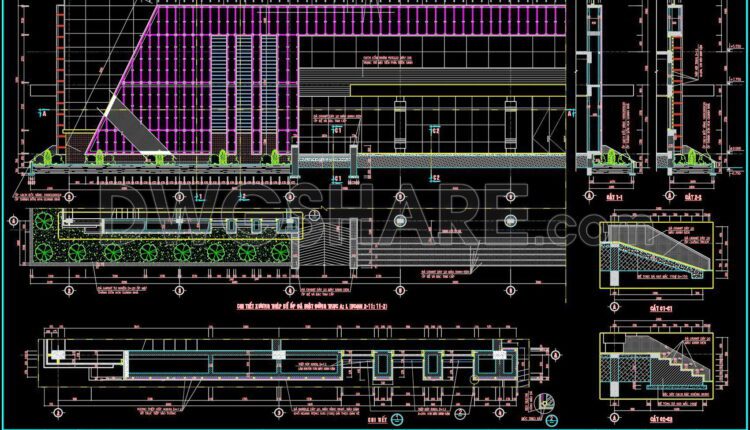443. Free Download – Elegant Stone Facade CAD Detail Drawing (3)