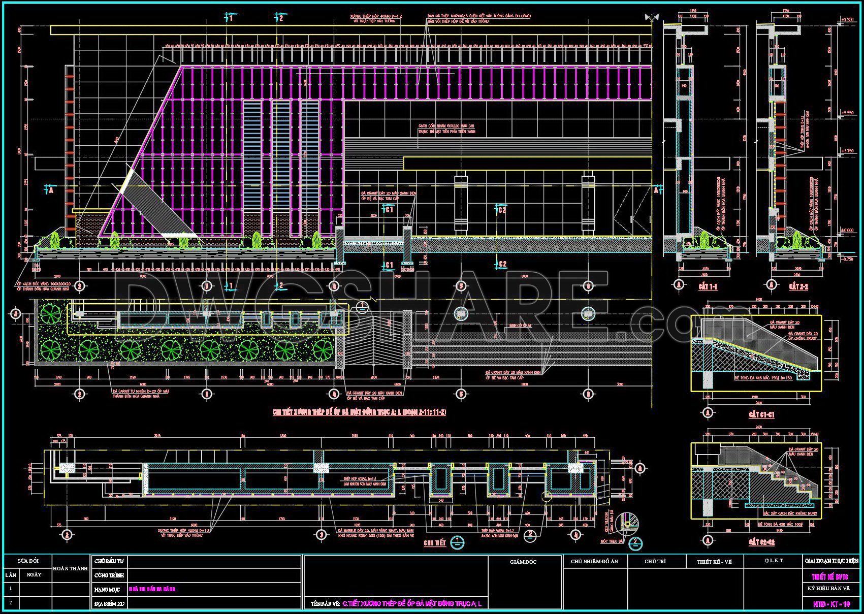 443. Free Download – Elegant Stone Facade CAD Detail Drawing (2)