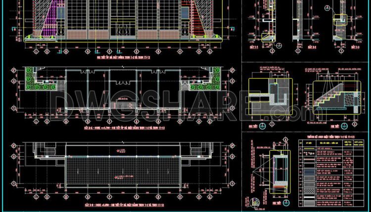 443. Free Download – Elegant Stone Facade CAD Detail Drawing (2)