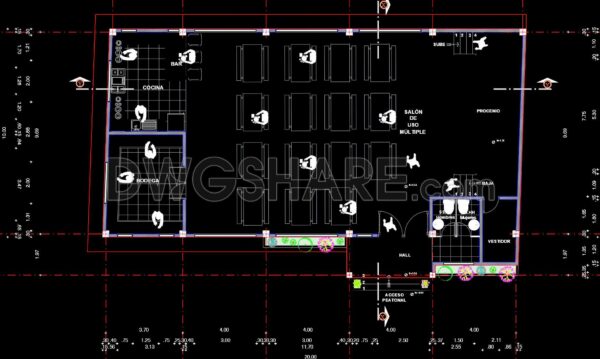 48. Download Free CAD Drawings of Functional Zoning for Food Court Area in Shopping Mall