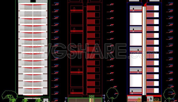 48. Free Download Complete 16-Storey Residential Building Architectural AutoCAD DWG Drawings (2)