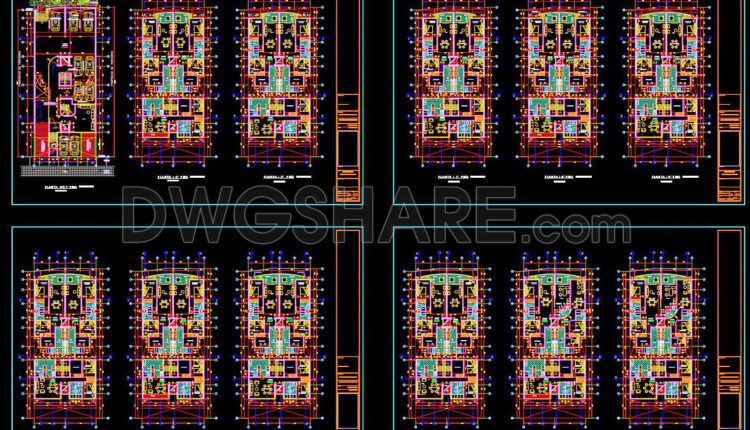 48. Free Download Complete 16-Storey Residential Building Architectural AutoCAD DWG Drawings (4)
