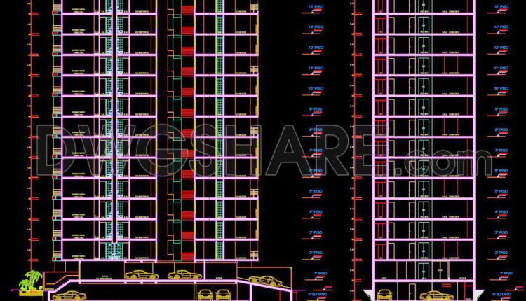 48. Free Download Complete 16-Storey Residential Building Architectural AutoCAD DWG Drawings (3)