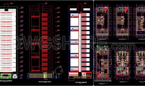 48. Free Download Complete 16-Storey Residential Building Architectural AutoCAD DWG Drawings