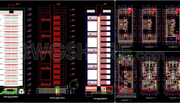 48. Free Download Complete 16-Storey Residential Building Architectural AutoCAD DWG Drawings (1)