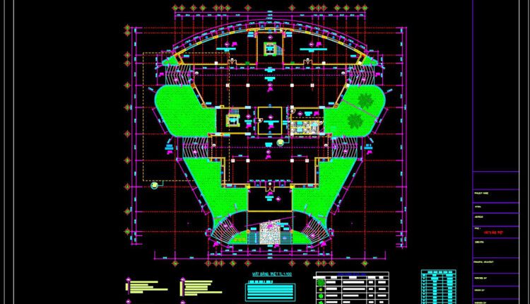 53. Download Free Cad Dwg Files – Office Building 12 Floors, Floor Plan Level 1 & 2 (1)