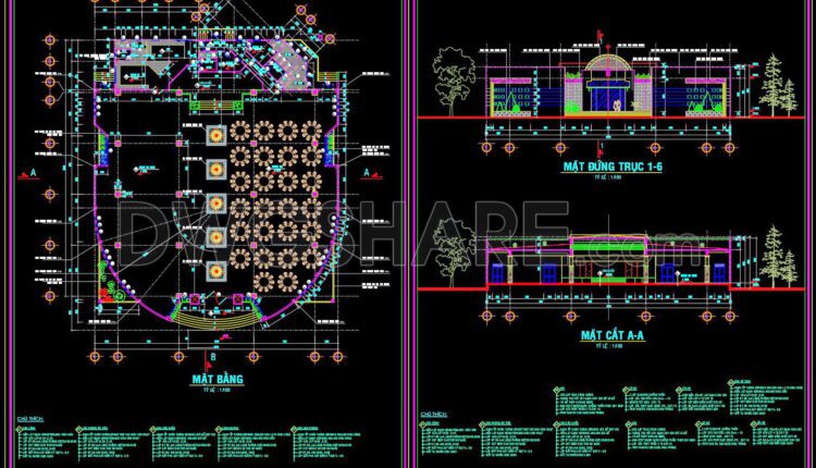 56. Download Architectural Drawings Of A Wedding Convention Center With A Floor Area Of 1350m2 (2)