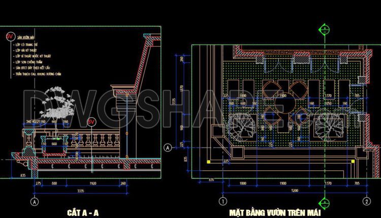 561. Free Download – Modern Rooftop Garden CAD Drawing (1)
