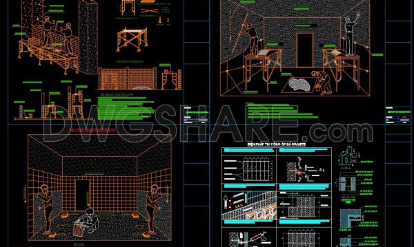10 months ago
                

                
             96958. Free Download Interior Finishing Construction Method CAD Drawings – Masonry, Plastering, Tiling, and Ceiling Details