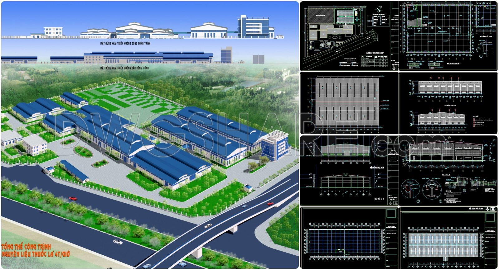59. Download Architectural Cad Drawings Of Tobacco Processing Factory – Total Area 108,000m2