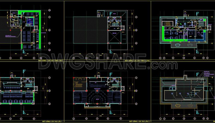 59. Free Download Of 3-story Coffee Shop Layout Cad Drawings