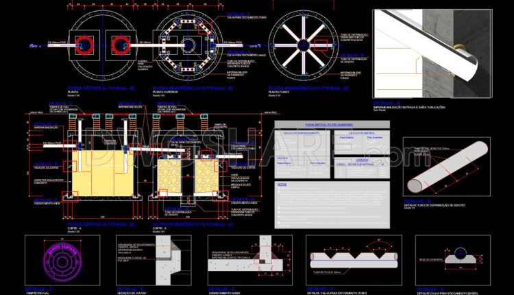 641. Detailed Technical Drawing Of Septic Tank And Anaerobic Filter System