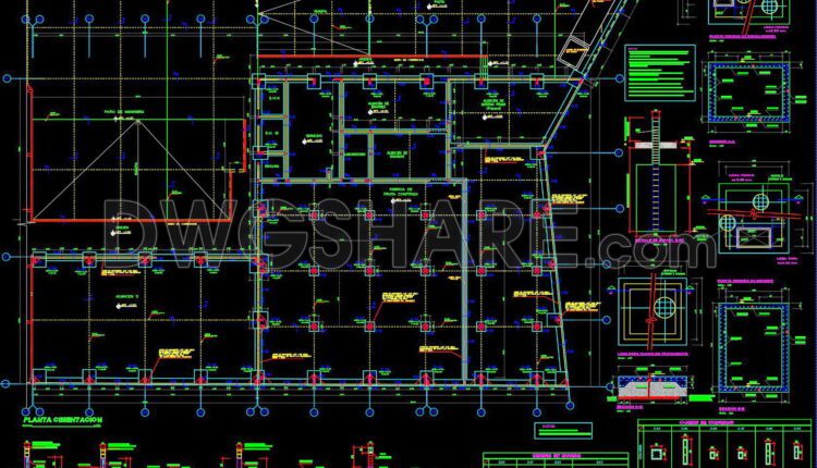643. Free download of detailed AutoCAD DWG drawings of an industrial metal roof structure (1)