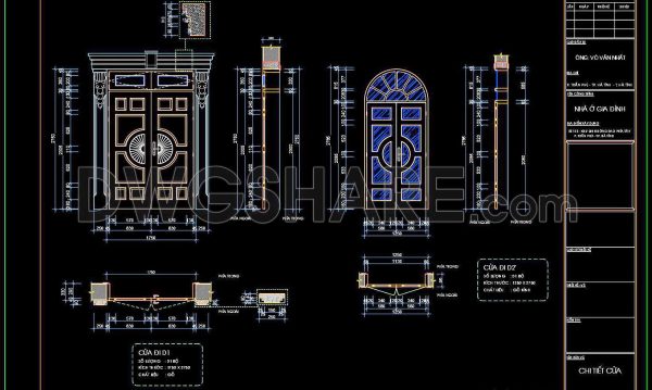 715. Free Detailed CAD Drawings Of Doors, Windows For Download