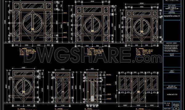 718. Free Detailed CAD Drawings Of Doors, Windows For Download
