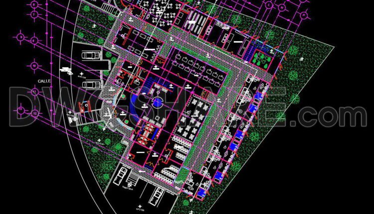72. Free download 3-story student housing architectural drawing AutoCAD DWG (2)