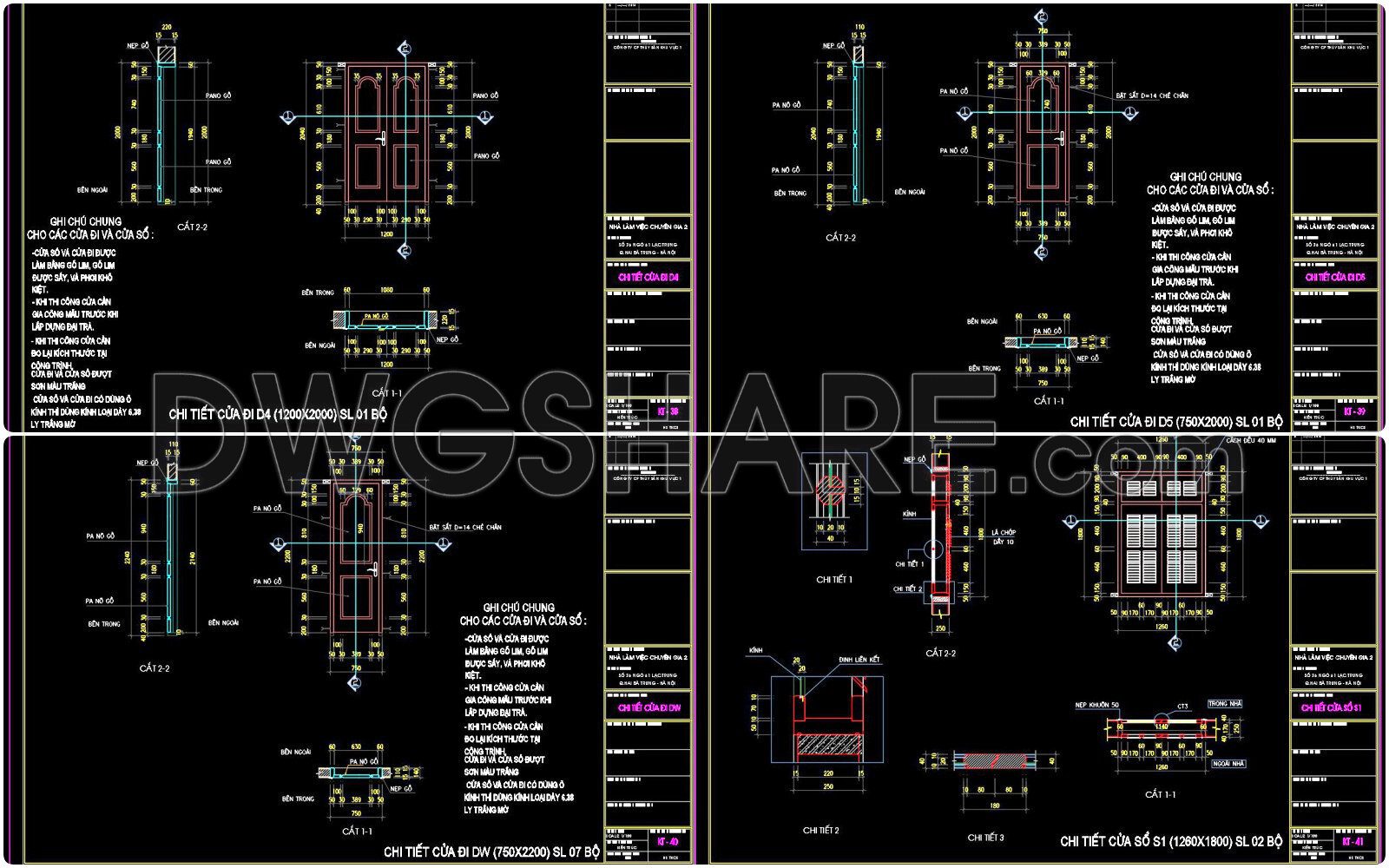 721. Download Free DWG CAD Details of Doors and Windows (2)