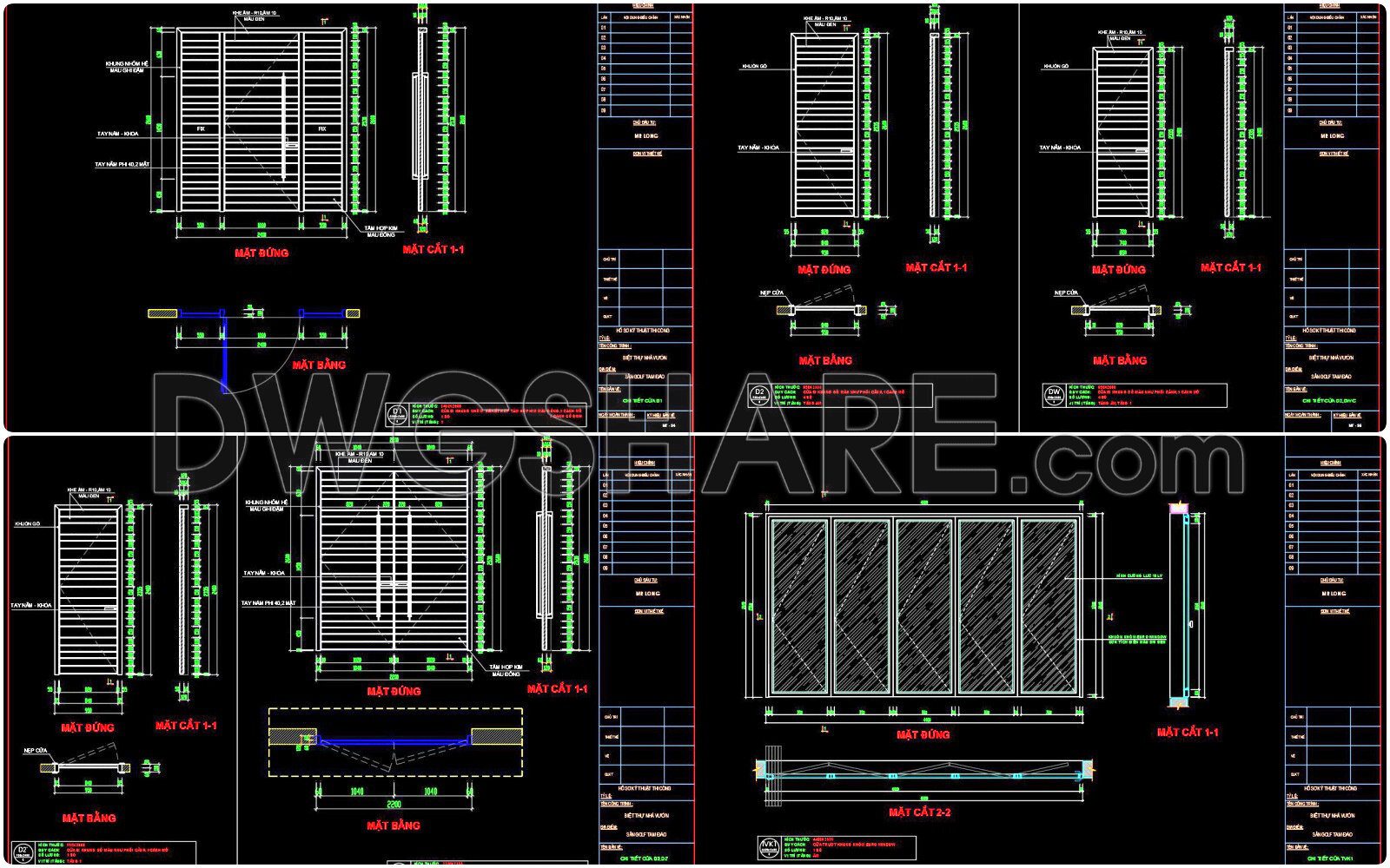 725. Download Free DWG CAD Details of Doors and Windows (1)