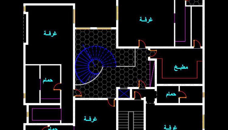 772. Download the free AutoCAD DWG drawings of a modern two-story villa (3)
