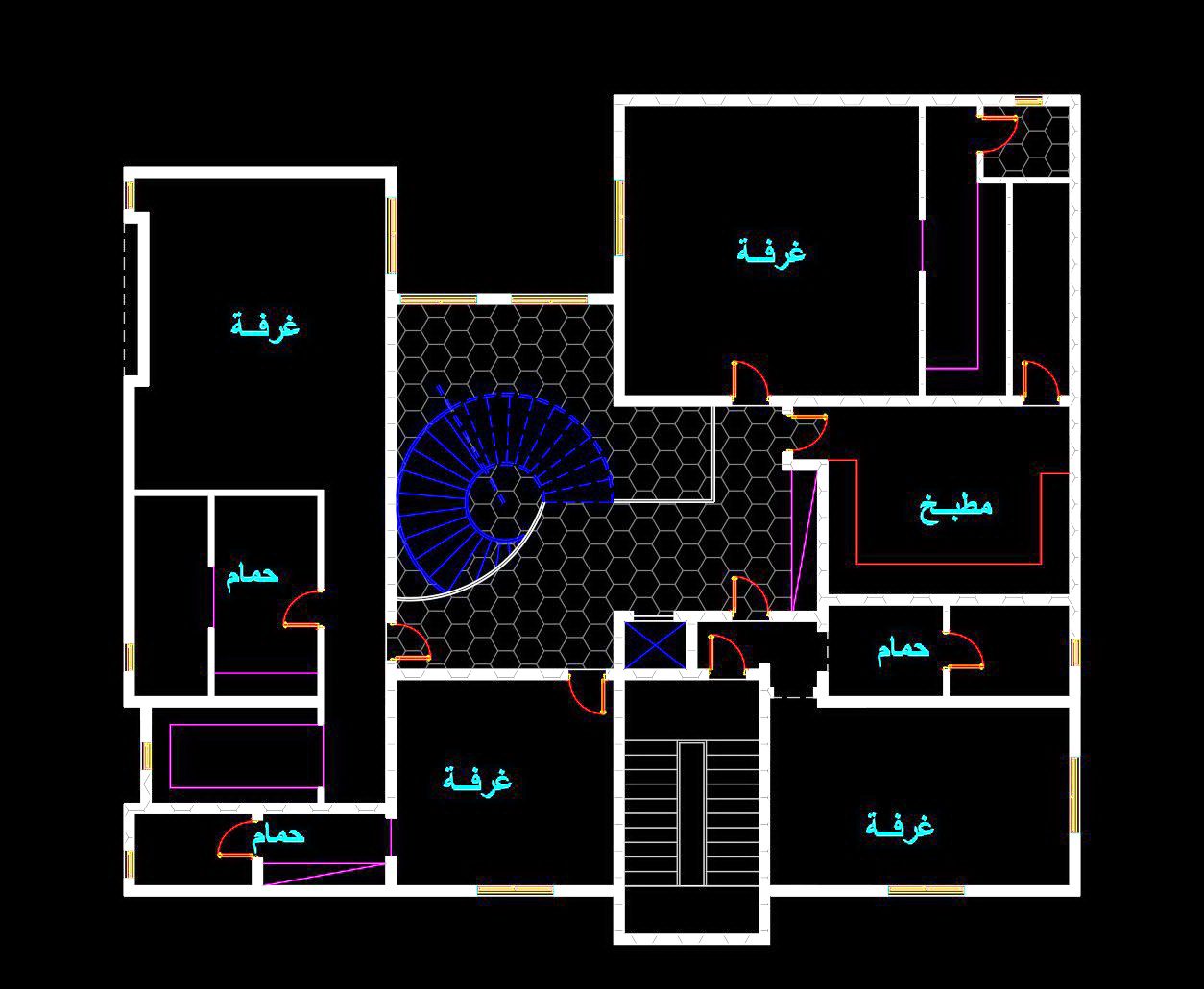 772. Download the free AutoCAD DWG drawings of a modern two-story villa (5)