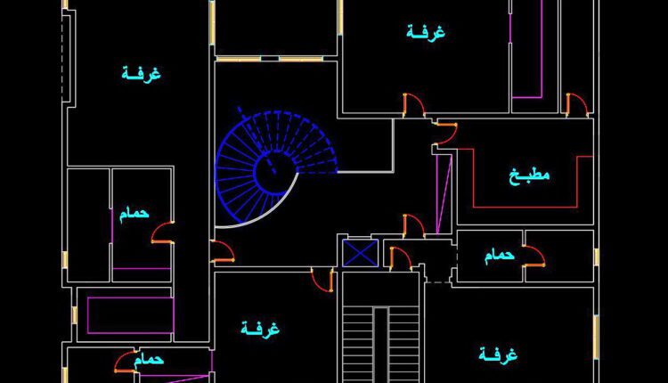 772. Download the free AutoCAD DWG drawings of a modern two-story villa (2)