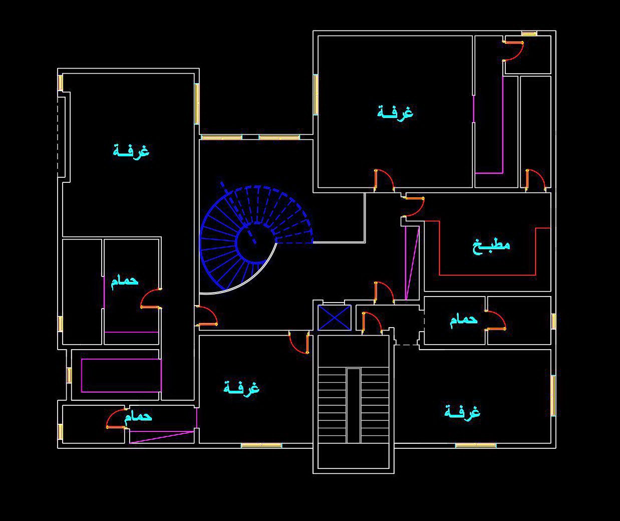 772. Download the free AutoCAD DWG drawings of a modern two-story villa (6)