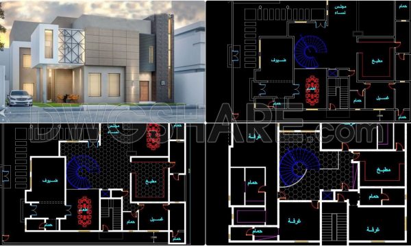 11 months ago
                

                
             2,178772. Download the free AutoCAD DWG drawings of a modern two-story villa