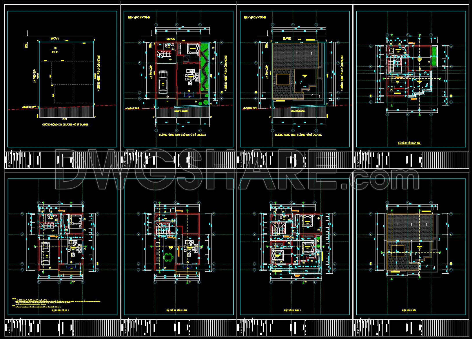 789. Download Free Architectural Layout Plan Drawings Of An 8-meter-frontage Residential House