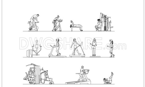 79. Free Download People at the Gym CAD Blocks