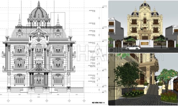 10 months ago
                

                
             2,386798. Free Download 4-Story European-Style Villa Elevation CAD Drawings