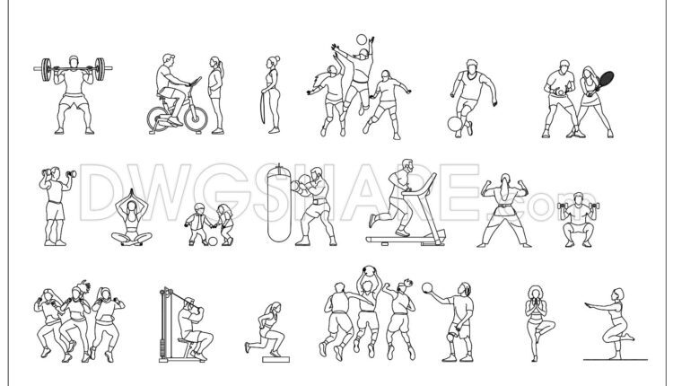80. Free Download People Exercising CAD Blocks (1)